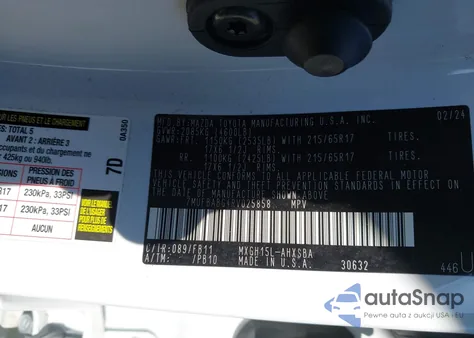 2024 Toyota Corolla Cross Hybrid Se z USA, uszkodzony, nr VIN 7MUFBABG4RV025858